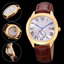 High quality top watch Male watch automatic movement stainless steel wristwatch leathe strap Transparent Glass Back 012-2171g