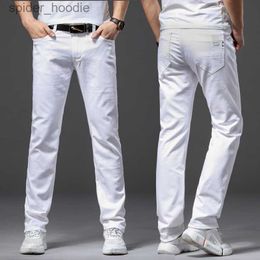 Men's Jeans Brother Wang Men White Jeans Fashion Casual Classic Style Slim Fit Soft Trousers Male Brand Advanced Stretch Pants L230927