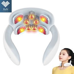 Massaging Neck Pillowws Back And Smart Massage Instrument Shoulder Cervical Vertebra Health Care Vibrator Heating Relieve Pain Muscle 230920