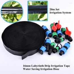 Watering Equipments 20m/Set 16 0.2mm Labyrinth Drip Irrigation Hose Greenhouse System Garden Water Saving Soaker Sprinklers