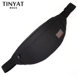 Waist Bags TINYAT Men Casual Pack Bag Brand Canvas Shoulder Fanny Belt Pouch For Money Phone Black Bum Hip 230920