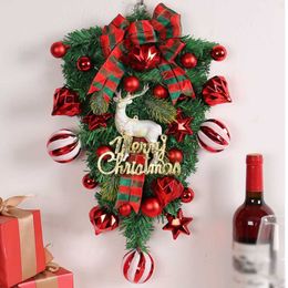 Christmas Decorations Christmas Wreath Garland Ornament Xmas FrontHanging Wall Home Decor For Door Window Mantle Indoor Outdoor Christmas Decorat HKD230921