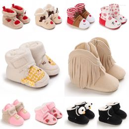 First Walkers Born Fashion Autumn And Winter Warm Cotton Shoes For Boys Girls Aged 0-1 With Cartoon Foot Protection Walking