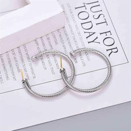 Gold Stud Earring Jewelrys Fashion Hoops White Dy Silver Women Jewellery ed Thread Earrings Designers Versatile Plated Needle T292w