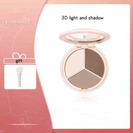 Body Glitter LEEMEMBER Contour Palette 3 Colours Natural Bronzer Highlighter Long-lasting 3d V Face Nose Shadow Hairline Powder Face Makeup 230921