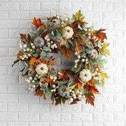 Christmas Decorations Simulation Wreath Halloween Thanksgiving Frost Leaf Pumpkin Pendant Halloween Party Decoration Christmas Ornaments HKD230921