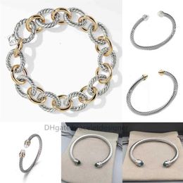 Jewelry ed Wire Bracelet Charm Gold Sliver Round Head Bracelets Women Fashion Versatile Platinum Plated Hemp Trend2373
