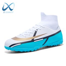 Safety Shoes Ultralight Soccer Shoes Outdoor Long Spikes Boys Training Football Boots Kids Non-Slip Turf Soccer Cleats Sneakers Men 230920