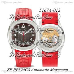New ZF 5167A-012 Singapore 2019 Special Edition 324SC 324CS Automatic Mens Watch Steel Case Black Texture Dial Red Rubber PTPP Pur323o