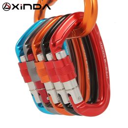 Carabiners XINDA 2-40PCS Professional Rock Climbing Carabiner 25KN Lock D-shape Safety Buckle Outdoor Safety Protection Carabiner Equipment 230921