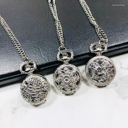 Pocket Watches Style Small Mode Exquisite Quartz Watch Round Case Pendant Necklace Chain Clock For Women Gifts