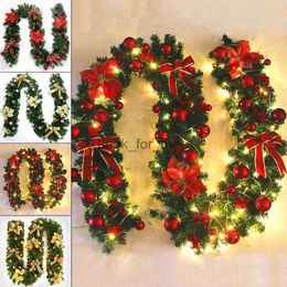 Christmas Decorations Light Up Wreath Christmas Garland Decorations For Home Wall Fireplace Entrance Xmas Tree Deocor Festive Ornaments Novelty HKD230921