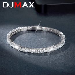 Charm Bracelets DJMAX Luxury 1ct D Colour Bracelet S Silver Bangle Round Bag Star Moon Bracelet Elegant Wedding 230921