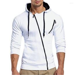 Men's Jackets Autumn/Winter In Sweater Featuring Oblique Zipper Casual Slim Fit Hooded Top For Men Designer Clothes