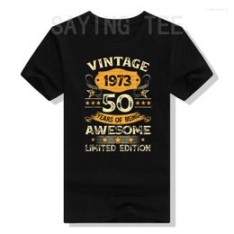 Men's T Shirts 50 Year Old Awesome Since 1973 50th Birthday Present T-Shirt Vintage Tee Tops Sayings Quote In Women Men Clothing Gift