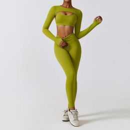 Active Sets Wyplosz Fitness Clothing Top Women's Tracksuit Gym Sportswear Set Yoga Kit Overalls Ribbed Leggings Bra Pants Outdoor Nude Tight