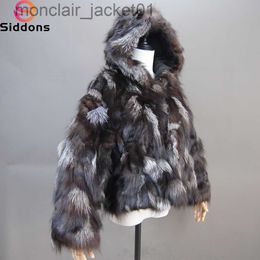 Women's Fur Faux Fur Winter Women Genuine Hooded Fox Fur Coats Ladies Slim Short Real Natural Fur Jackets New Style 100% Natural Real Fox Fur Coat J230921