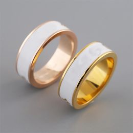 New Color Enamel V Ring Fashion Luxury Couple Wedding Ring Designer For Men & Women High Quality 316L Titanium Steel Jewelry236B