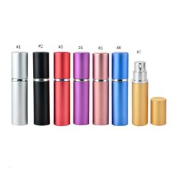 Packing Bottles Wholesale Per Bottle 5Ml Aluminium Anodized Compact Pers Aftershave Atomiser Atomizer Fragrance Glass Scent-Bottle M Dhgli