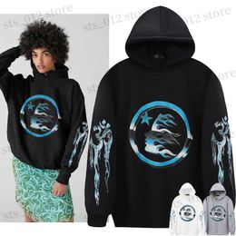 Men's Hoodies Sweatshirts Hellstar Hoodie Classic d Stereoscopic Colour Pattern Print Hoody High Quality Loose Plus Fleece Pullover Men Women t