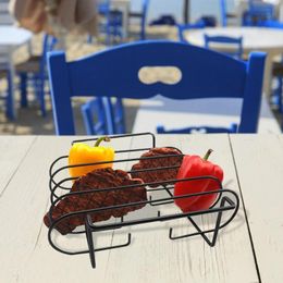 BBQ Tools Accessories Non Stick Rib Rack Stand Roasting Multifunctional 4 Slot Metal Chicken Beef Grill Ribs Holder For Roast 230920