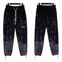 Men's Pants AMR Fashion Brand Sweatpants Streetwear Branch Row Horizontal Design Sport Casual Cotton Drawstring Elastic Pant