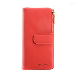 Wallets Women's Handbag Medium Length Wallet Multi Card Holders Zipper PU Phone Small Bag Purse Case Solid Monederos Para Mujer