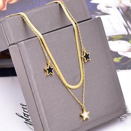 Pendant Necklaces Moon Black White Pentagram Star Necklace For Women Girls Clavicle Chain Jewelry Gifts