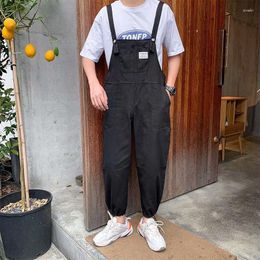 Men's Pants Summer Solid Colour Overalls Casual Ankle Length Korean Fashion Cargo