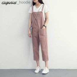 Women's Jumpsuits Rompers Jumpsuits Women Solid Simple Corduroy Suspender Overalls Students Girls Cute Harajuku Summer Loose Popular Leisure Daily Female L230921