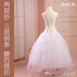 High Quality A Line Plus Size Crinoline Bridal 3 Hoop Two Layer Petticoats For Wedding Dress Wedding Skirt Accessories Slip CP2817