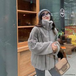 Women's Fur Winter Cotton Jacket Young Style Stand-up Collar Imitation Rex Fashion Western Coat Women