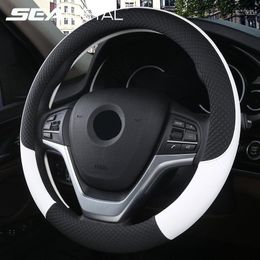 Steering Wheel Covers 4 Colors Sport Auto Anti-Slip Leather Car Steering-wheel Cover Anti-catch Holder For Interior Parts