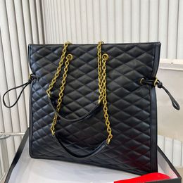 Designer handbag Y letter Large capacity Tote bag Black Chain bag Shopping bag Diamond check tote bag