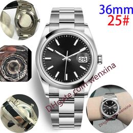 luxury watch woman watches gold 36mm dial Wide flat strap 2813 Automatic Mechanical Steel swimming Waterproof Wristwatches270e