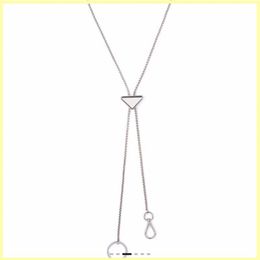 Mens Womens Designer Necklace Fashion Triangle Silver Necklaces Sweater Chain Pendant Neckwear For Women Luxury Jewellery Key Chain 267l