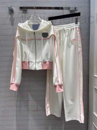 Women's Tracksuits Designer 2023 Autumn New Set Contrast Design Sports Top+Matching Pants Set VM7I