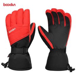 Ski Gloves Boodun Professional Touch Screen Fleece Winter Warm Snowboard Waterproof Motorcycle Thermal Snow gloves 230920