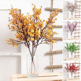 Decorative Flowers 5 Fork Artificial Babysbreath Realistic Faux Bouquets Non-withering Wedding Po Props Home Decor Supplies Set Of 6