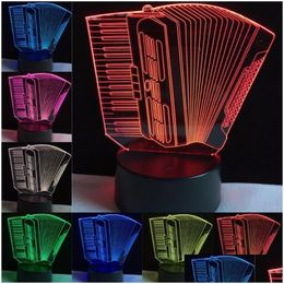 Night Lights Accordion Shape 3D Lamp Led Usb Light Touch Rgb Colours Changing Table Bedside Decoration Fashion Drop Delivery Lighting Otyoc