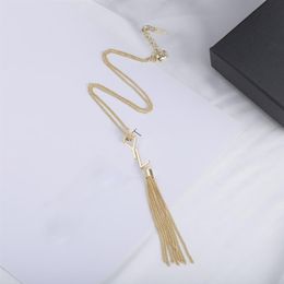 Women Tassels Necklace Pendant Gold Designer Necklaces Jewellery Mens Golden Necklace Womans Beads Chain Jewellry Love Gifts Wedding304G