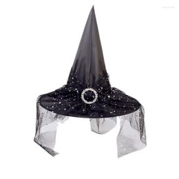 Party Decoration 12Pcs Halloween Props Witch Hat Adult Children Cosplay Headdress (Black)