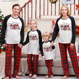 Family Matching Outfits Gnome Print Xmas Pjs Long Sleeve Christmas Pyjamas Family Matching Outfit Set Mommy Daughter Father Mother Kids Couples 2023 New T230921