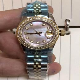 Woman Watch High Quality Date Wristwatch mechanical Automatic Movement Stainless Steel band Watches 36mm Hardlex Glass Diamonds Be240b
