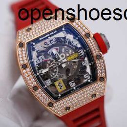 RicharMilles Watch Tourbillon Swiss Movement Mechanical Top Quality Made Watches Rm030 Mens Series Gold Fam QQLK