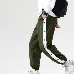 Men's Pants Jemeigar Men S Tear Away Basketball High Split Snap Button Casual Loose Fit Workout Active Sweatpants With Pockets