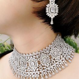 Set di gioielli da sposa Janekelly 4 pezzi da sposa Zirconia completa per le donne Party Luxury Dubai Nigeria CZ Crystal l230920