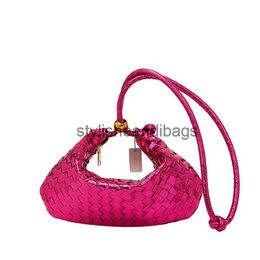 Cross Body Bags 2023 New Fashion Color One Shoulder Soft Leather Small Golden Ball Weaving Underarm Bag Method Stick Bag Handheld Bag44stylisheendibags