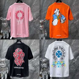 Classics Men's Luxury t Shirts Ch Hearts Brand T-shirts Designers Men Women Tops Tees Fashion Horseshoe Sanskrit Cross Print Tshirts Short Sleeve T-shirt G6SD