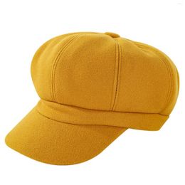 Berets Vintage Solid Color Painter Hat Warm Windproof All-matching Headwear For Shopping Camping Walking